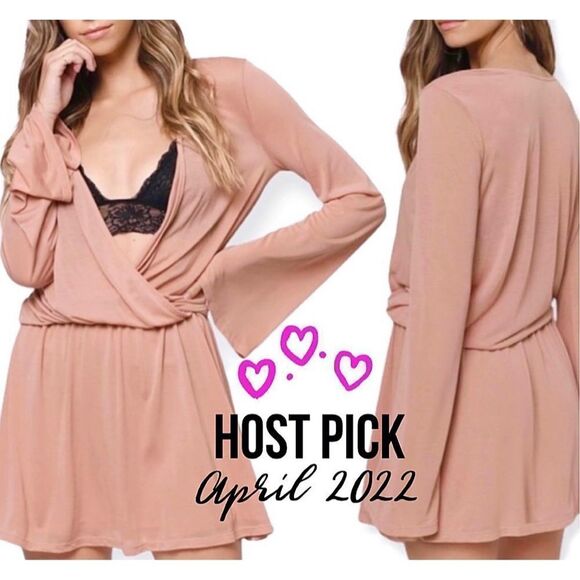 TOBI Eliza Bell Sleeve Terracota Cotton Knit Day Dress Size Small - Picture 13 of 13